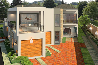 Architectural 3d house modelled for a project in Xanadu Eco-Estate - North West. Front view