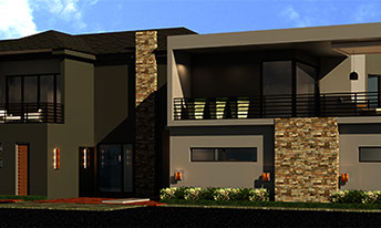 Architectural 3d house modelled for a project in Xanadu Eco-Estate - North West. Back view