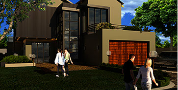 Architectural 3d house modelled for a project in Chiawelo in Soweto. Front view