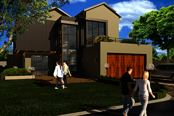 Architectural 3d house modelled for a project in Chiawelo in Soweto. Garage 
