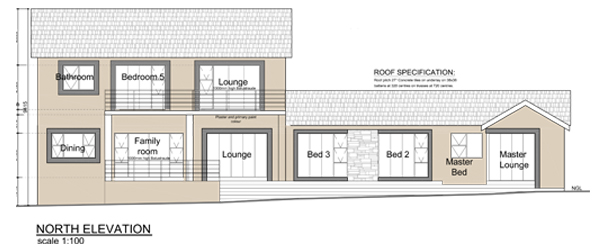 Architectural House plan drawing – Front View
