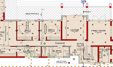 Architectural House plan drawing – Top View